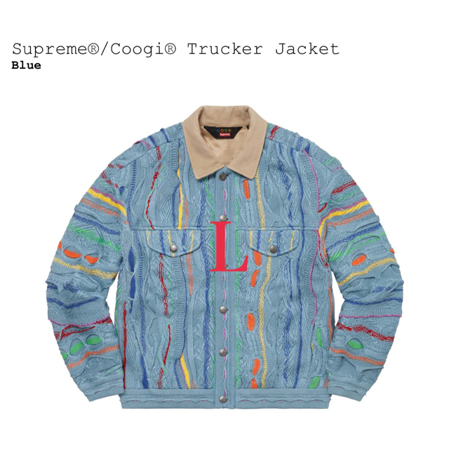 Supreme × COOGI Trucker Jacket ブルー Lサイズ