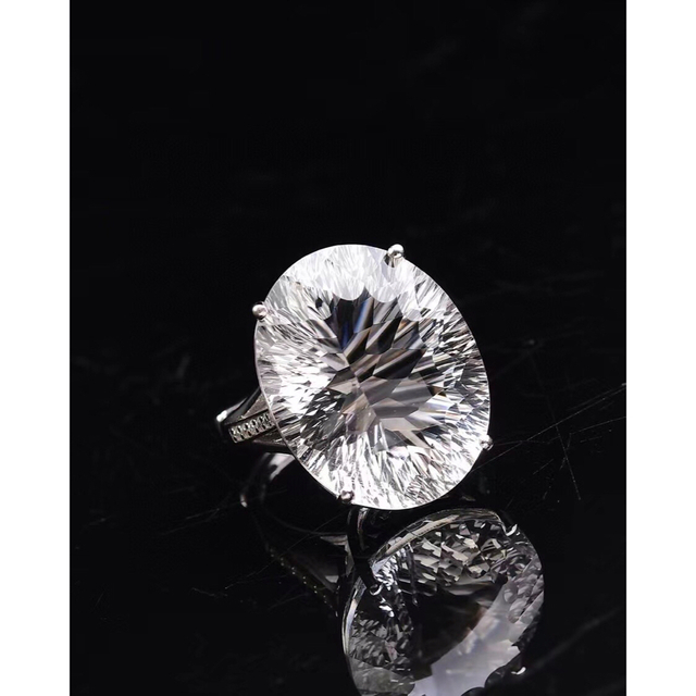 ⭐︎【高級】白水晶 リング s925 10.9g 【一部予約!】 6864円引き