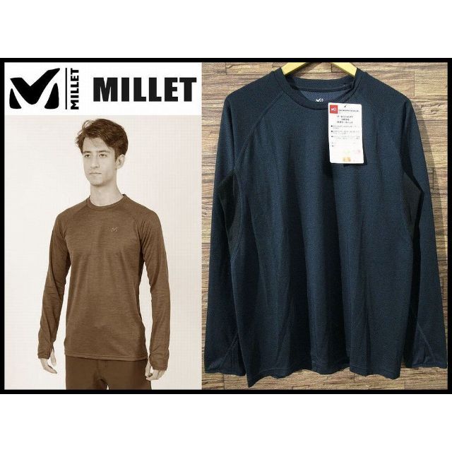 MILLET(ミレー)のXL 新品 ミレー MIV01807 キャスター ウール クルー Tシャツ 紺 スポーツ/アウトドアのアウトドア(その他)の商品写真