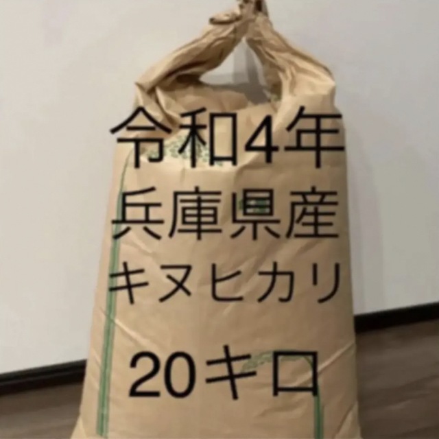 食品/飲料/酒【兵庫県産　玄米】20キロ　キヌヒカリ　農家直送