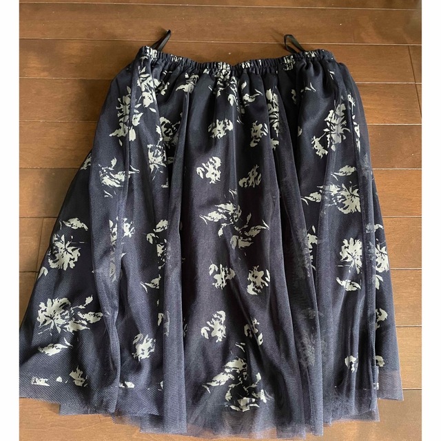 HONEYS(ハニーズ)のハニーズ購入　COLZA 1回着用シフォン重ねスカート　濃紺　M レディースのスカート(ひざ丈スカート)の商品写真