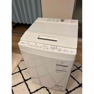 トウシバ(東芝)のTOSHIBA 全自動電気洗濯機  7kg AW-7D8 ホワイト 美品(洗濯機)