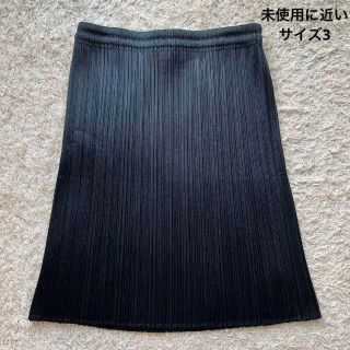 プリーツプリーズイッセイミヤケ(PLEATS PLEASE ISSEY MIYAKE)の【未使用に近い】PLEATS PLEASE ひざ丈プリーツスカート ブラック 3(ひざ丈スカート)