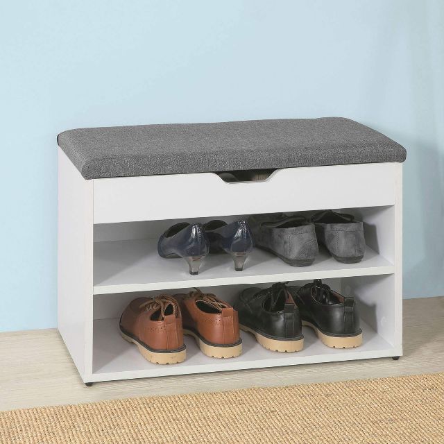 SoBuy 玄関ベンチ 下駄箱 靴箱 シューズボックス 幅60*奥行30*高さ4の