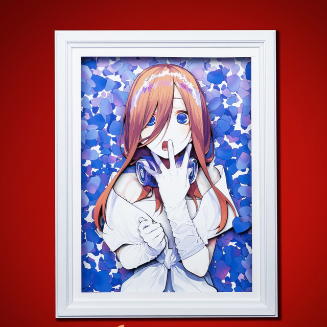 五等分の花嫁　中野三玖　花嫁　ウェディングドレス　インテリア　壁絵　立体絵　3D