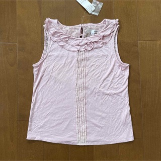 ヒアーズ(HERE'S)の新品未使用　ノースリーブシャツ　ライトピンク　Sサイズ(カットソー(半袖/袖なし))
