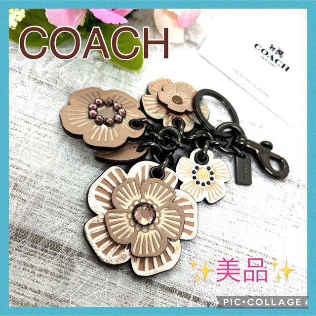 COACH コーチ クリスタルティーローズミックス バッグチャーム ...