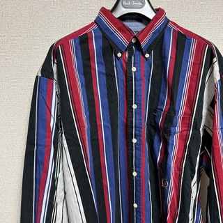 トミーヒルフィガー(TOMMY HILFIGER)のTOMMY HILFIGER Stripe 長袖ストライプシャツ　刺繍(シャツ)