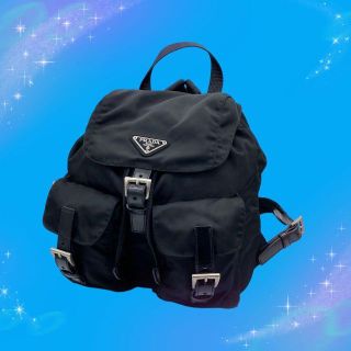 美品》 プラダ テスート 三角プレート ミニリュックサック ミニバック