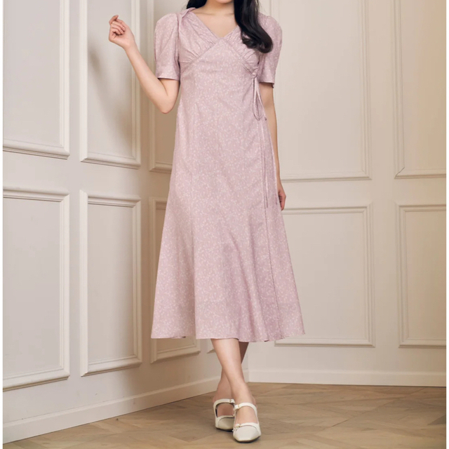 Her lip to(ハーリップトゥ)のHerlipto PalermoWrap-EffectDress pink M レディースのワンピース(ロングワンピース/マキシワンピース)の商品写真