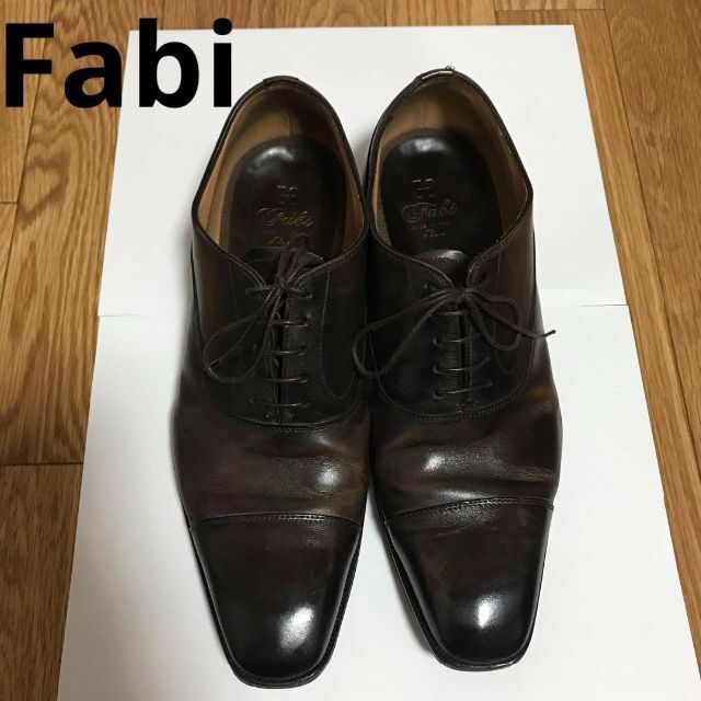 Fabiビジネスシューズ プレーントゥ サイズ表記7 こげ茶色 売り切れ