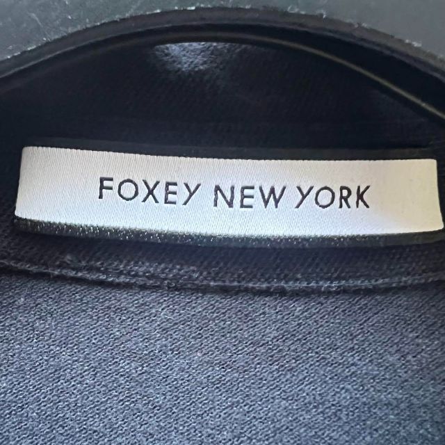 【良品】FOXEY NEW YORK ポロシャツワンピース ネイビー 半袖 38