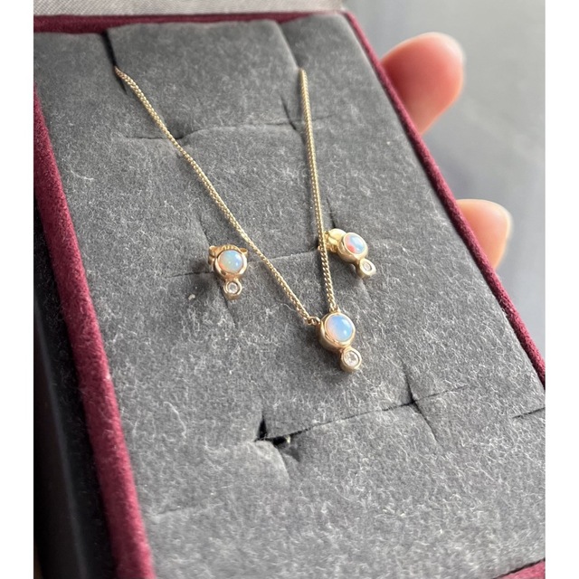ete - ete オパール ダイヤモンド K18 ネックレス ピアス の通販 by