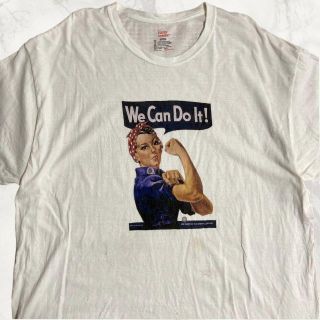 JJA Hanes 白 ロージーザリベッター　アメリカ　USA Tシャツ(Tシャツ/カットソー(半袖/袖なし))