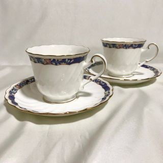 ノリタケ(Noritake)のノリタケ　カップ&ソーサー　2客　セット　ペア　ミッドナイトタペストリ　4732(グラス/カップ)