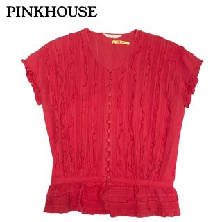 ピンクハウス(PINK HOUSE)のPINK HOUSE コットンフリルブラウス　ピンクハウス(シャツ/ブラウス(半袖/袖なし))