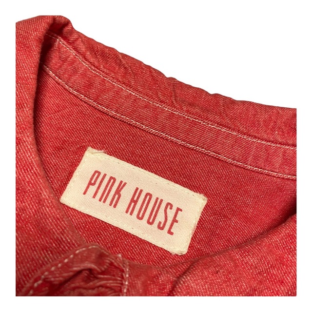 PINK HOUSE(ピンクハウス)のPINK HOUSE デニムフリルブラウス　ピンクハウス レディースのトップス(シャツ/ブラウス(長袖/七分))の商品写真