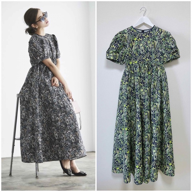 新品♡SEVENTEN セブンテン フローラルタフタマキシドレスワンピース