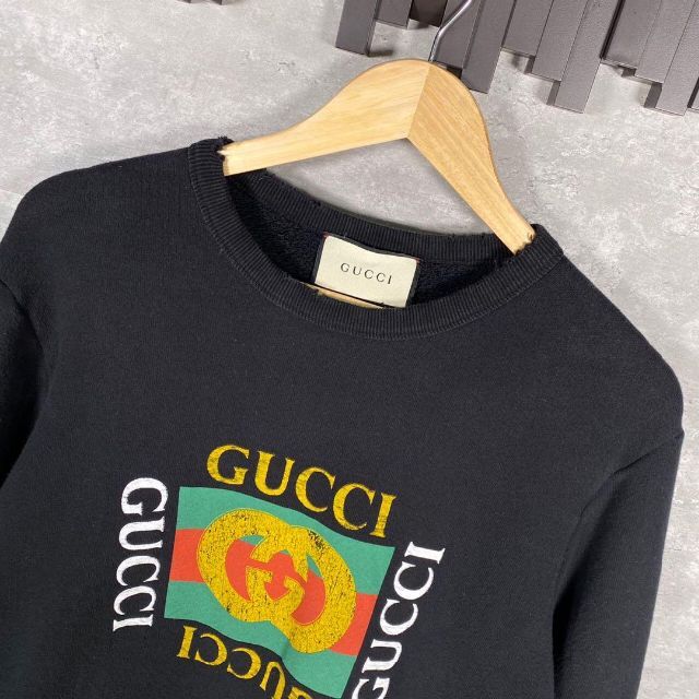 GUCCI』グッチ (M) ロゴダメージスウェット / トレーナー GG柄-