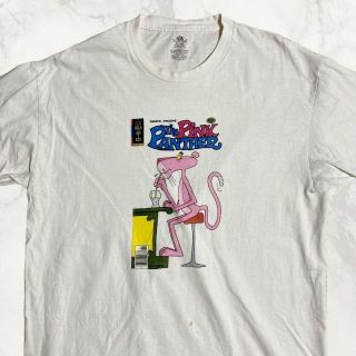 JHL ビンテージ  パキスタン製 白 ピンクパンサー　アニメ　キャラ Tシャツ(Tシャツ/カットソー(半袖/袖なし))