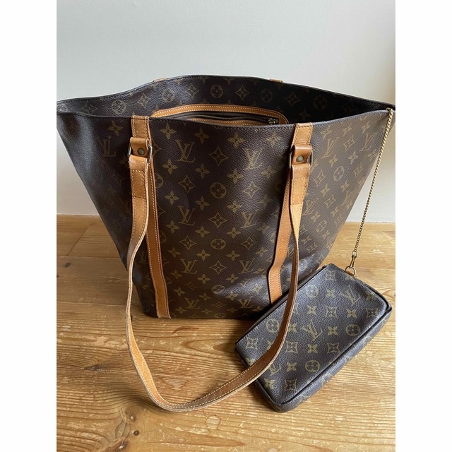 ポーチ付き】VUITTON サックショッピング トートバッグ モノグラム