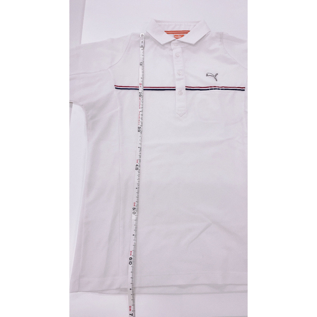 PUMA(プーマ)の値下げ　プーマ　ポロシャツ　半袖　白　サイズM トリコロール　puma メンズのトップス(ポロシャツ)の商品写真