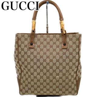 グッチ(Gucci)のGUCCI グッチ バンブー　GG キャンバス　トートバッグ(ハンドバッグ)