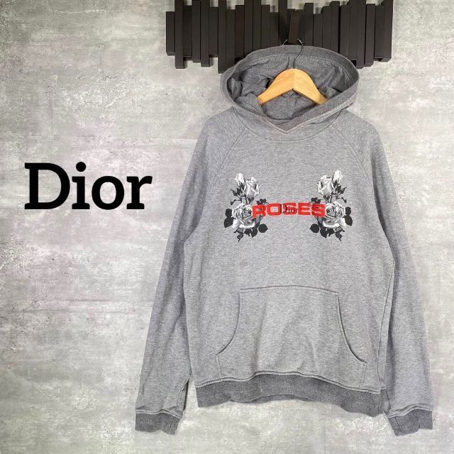 Dior - 『Dior』ディオール (L) ローズ薔薇柄 ロゴプルオーバー Dior - 『Dior』ディオール (L) ローズ薔薇柄 ロゴプルオーバー