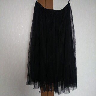 クチュールブローチ(Couture Brooch)のクチュールブローチ　チュールスカート黒(ひざ丈スカート)