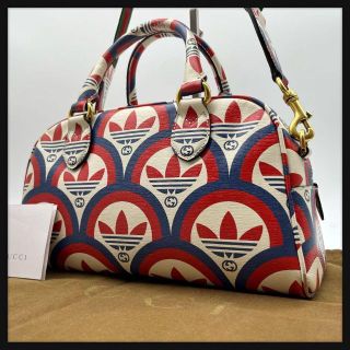 グッチ(Gucci)の【美品】GUCCI アディダス ダッフルバッグ レザー 2WAYボストンバッグ(ボストンバッグ)