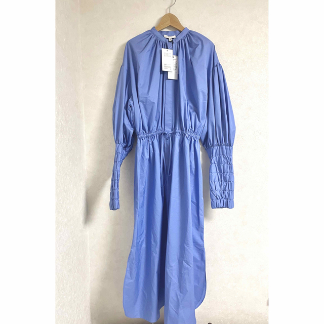 HYKE GATHERED BALLOON SLEEVE SHIRTDRESS