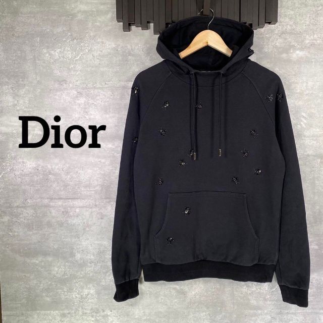 カラーブラック『Dior』ディオール (S) beeビジュープルオーバーパーカー