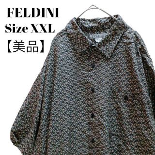 【美品✴️】メンズFELDINI 柄シャツ総柄　ゆるだぼ　大きいサイズ　XXL(シャツ)