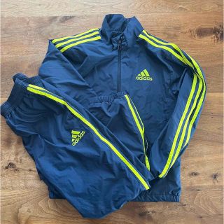 アディダス(adidas)のadidas アディダス　ジャージ上下 140 （ネイビー×イエロー）(ウェア)