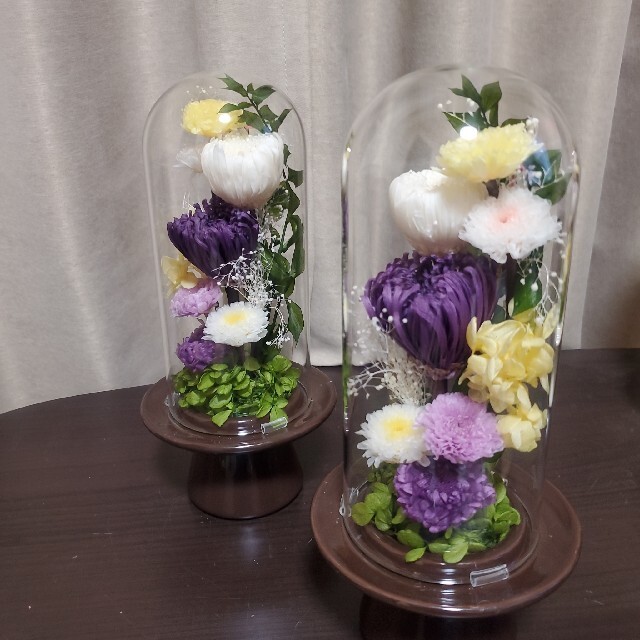 特選仏花 お供え花 花瓶付き 一対 造花無し プリザーブド 特選仏花 お供え花 花瓶付き 一対 造花無し プリザーブド