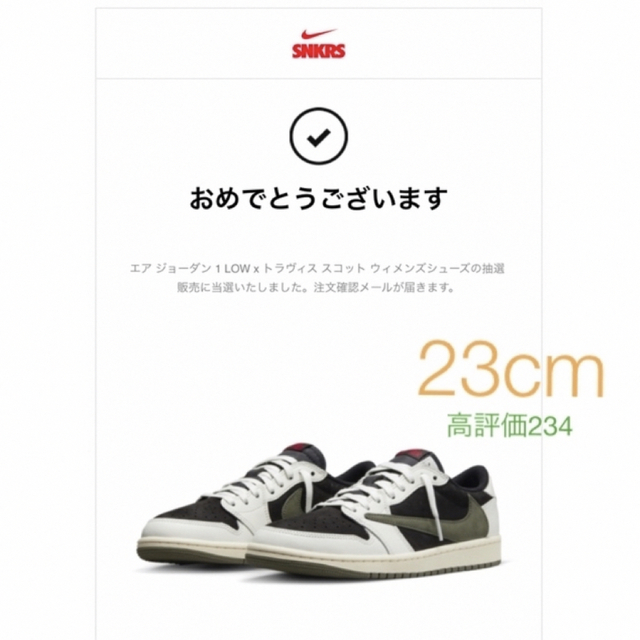 珍しい Travis - Brand(NIKE) Jordan Scott×Nike 23cm 1Low Jordan