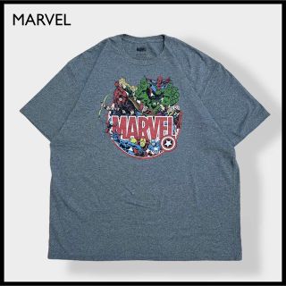 マーベル(MARVEL)の【MARVEL】2XL ビッグサイズ キャラ集合 Tシャツ アメコミ US古着(Tシャツ/カットソー(半袖/袖なし))