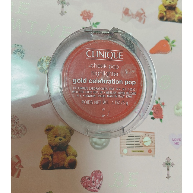 CLINIQUE(クリニーク)のCLINIQUE クリニーク ゴールド チーク ポップハイライター ネズミ コスメ/美容のベースメイク/化粧品(その他)の商品写真