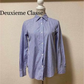 ドゥーズィエムクラス(DEUXIEME CLASSE)の美品　ドゥーズィエムクラス　ストライプシャツ　カシュクールシャツ　2Way(シャツ/ブラウス(長袖/七分))