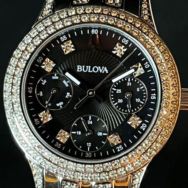 【BULOVA】展示品特価/ブローバ/レディース腕時計/ゴージャス/シルバー色