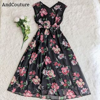 【And Couture】アンドクチュール　マキシワンピース　ノースリーブ　総柄