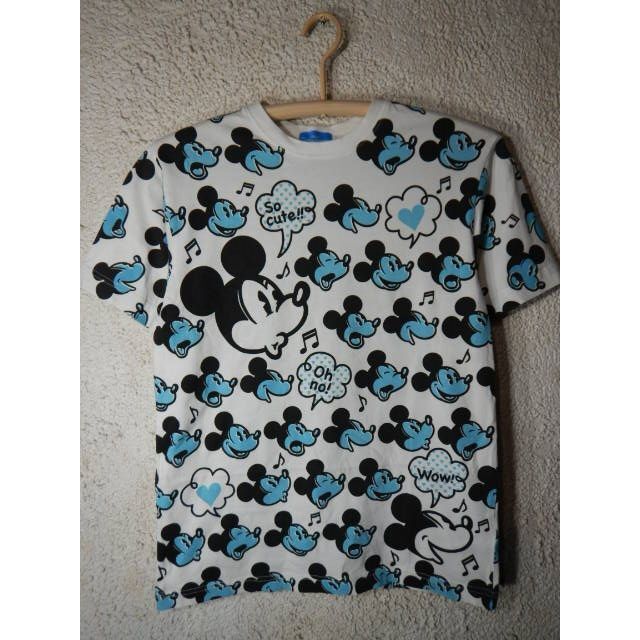 Disney(ディズニー)のo6341　東京　ディズニー　リゾート　ミッキーマウス　総柄　デザイン　tシャツ レディースのトップス(Tシャツ(半袖/袖なし))の商品写真