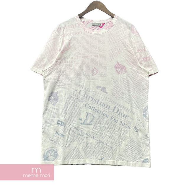 Dior(ディオール)のDior×Daniel Arsham 2020SS Newspaper Tee 023J600C0589 ディオール×ダニエル・アーシャム ニュースペーパーTシャツ 半袖カットソー 総柄 ホワイト サイズXL【230505】【中古-A】【me04】 メンズのトップス(Tシャツ/カットソー(半袖/袖なし))の商品写真