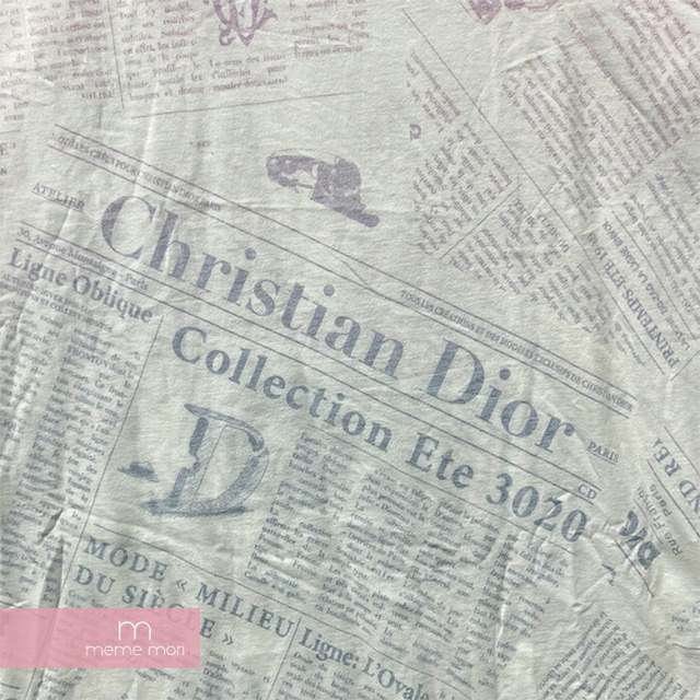 Dior(ディオール)のDior×Daniel Arsham 2020SS Newspaper Tee 023J600C0589 ディオール×ダニエル・アーシャム ニュースペーパーTシャツ 半袖カットソー 総柄 ホワイト サイズXL【230505】【中古-A】【me04】 メンズのトップス(Tシャツ/カットソー(半袖/袖なし))の商品写真