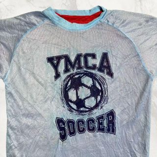 JDT  ビンテージ   赤 水色 YMCA　サッカー　リバーシブル Tシャツ(Tシャツ/カットソー(半袖/袖なし))