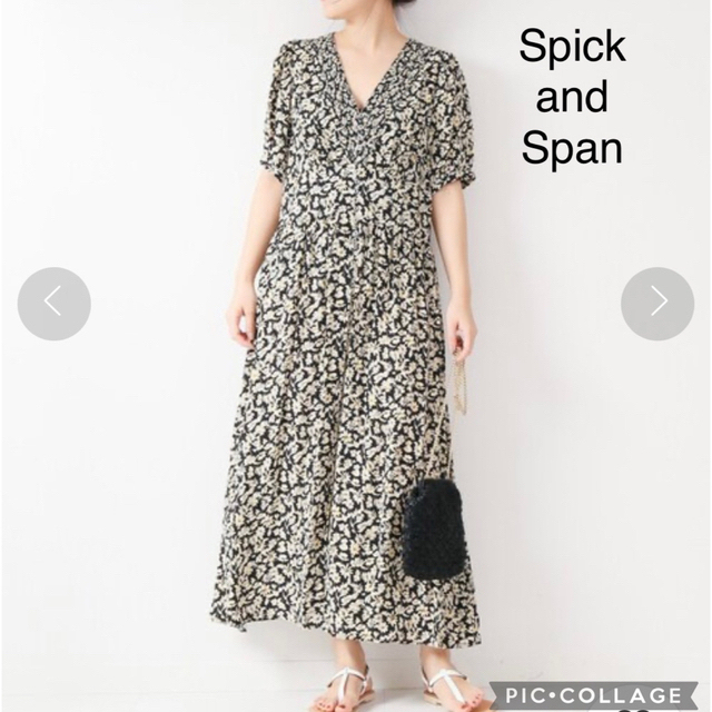 Spick & Span ipeker AMARA Vシャーリングドレス