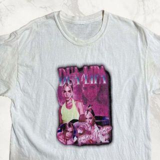 JDM  ビンテージ  白 デュアリパ　DUA LIPA　歌手　バンド Tシャツ(Tシャツ/カットソー(半袖/袖なし))