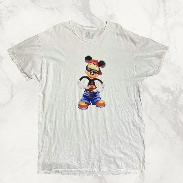 JDE ビンテージ   白 ミッキー　ヒップホップ　ラッパー Tシャツ メンズのトップス(Tシャツ/カットソー(半袖/袖なし))の商品写真