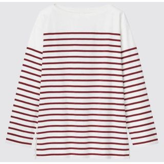 ユニクロ(UNIQLO)のボーダーオーバーサイズT（長袖）(Tシャツ(長袖/七分))