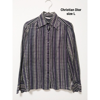 クリスチャンディオール(Christian Dior)のChristian Dior クリスチャンディオール 総柄シャツ シアーシャツ(シャツ/ブラウス(長袖/七分))